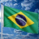 FLAGMASTER® Zászló rúddal Brazil BRA 650 cm